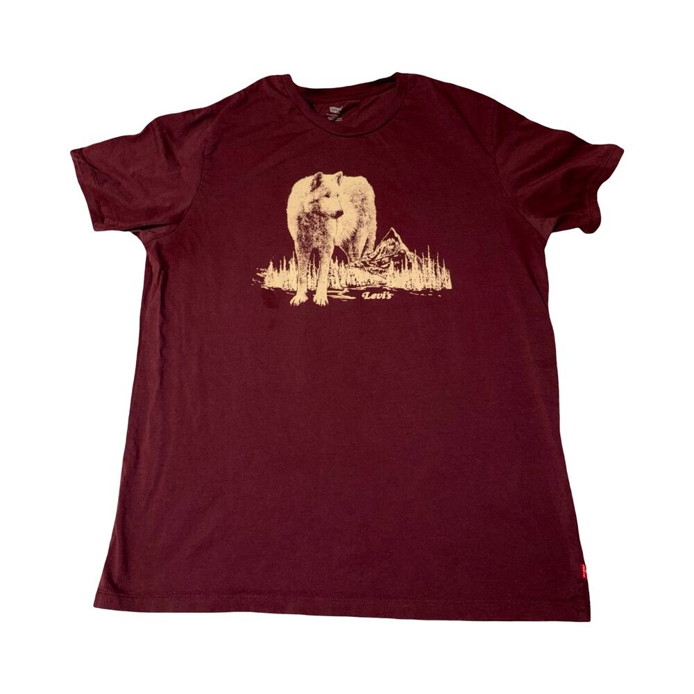 Levi's Women’s  Burgundy Wolf Graphic T-Shirt - Size L